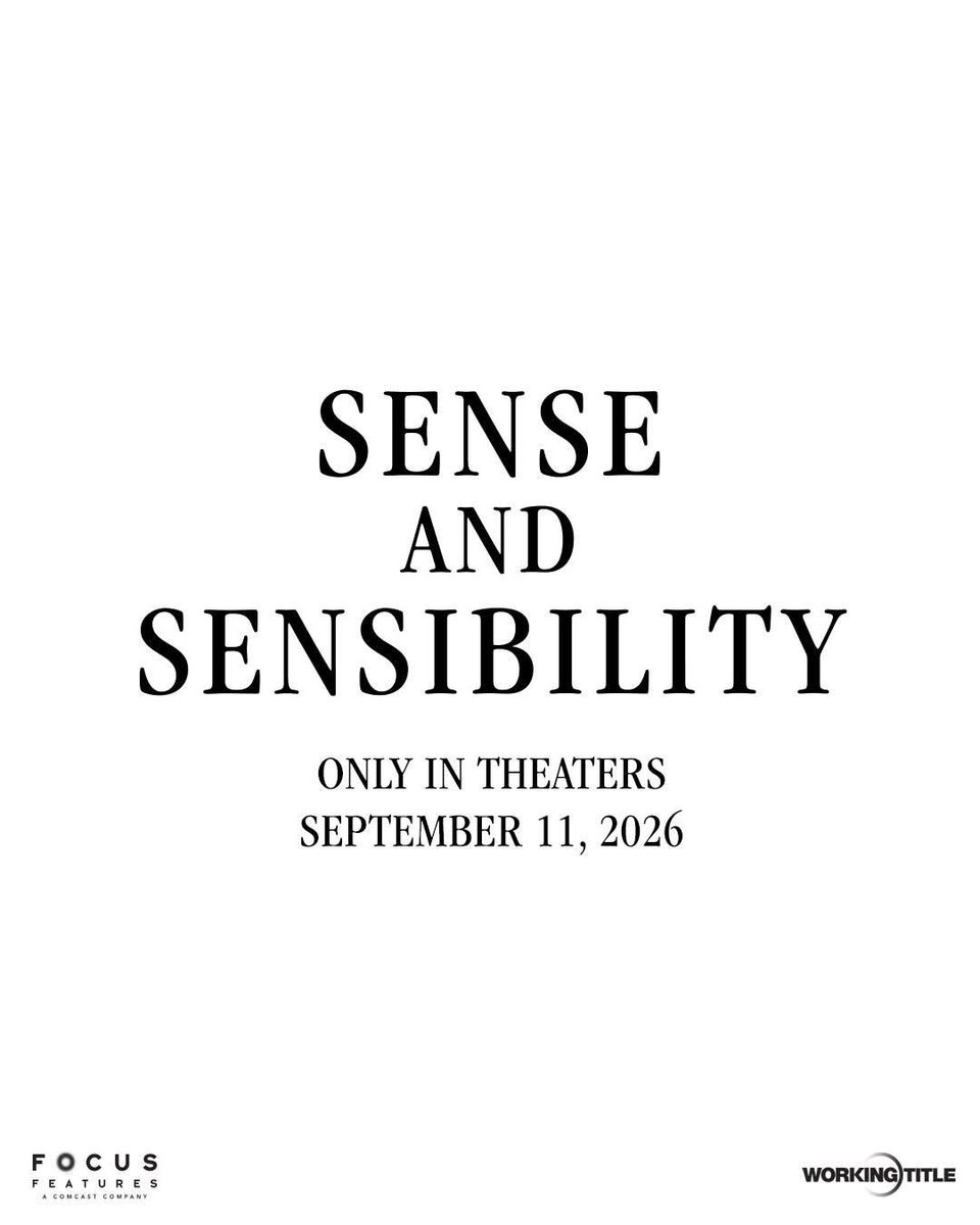Sense and Sensibility is coming to theaters September 11, 2026. Starring Daisy Edgar-Jones, Esmé Creed-Miles, Caitríona Balfe, Frank Dillane, Herbert Nordrum, Bodhi Rae Breathnach, George MacKay and Fiona Shaw. 🎬 movief.one/sense-and-sens…