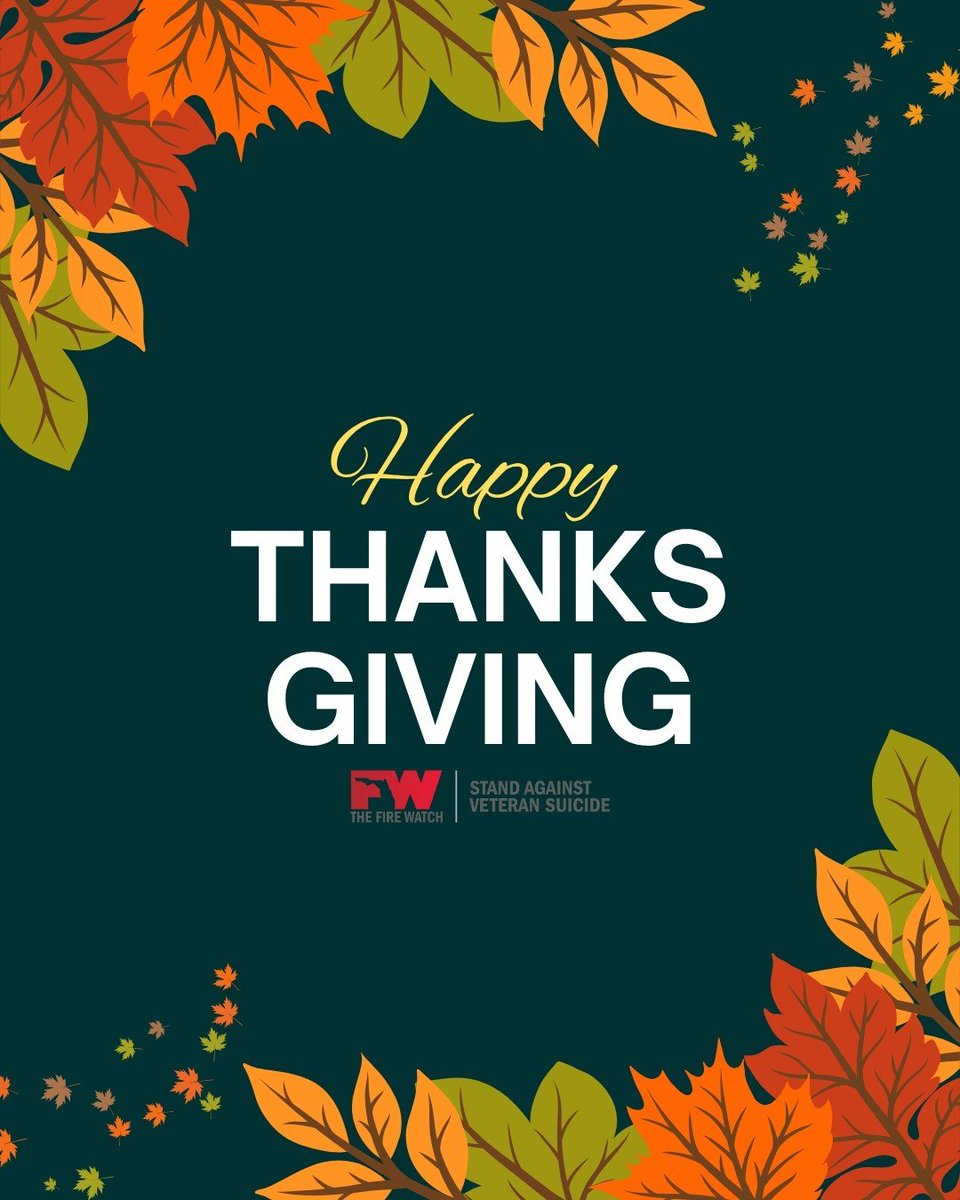 This Thanksgiving, we’re grateful for every Veteran, Watch Stander, and supporter who stands with us in the fight to end Veteran suicide.

Your compassion and vigilance save lives. ⭐ 

#yourturntostand #thefirewatch #veteransuicideprevention #happythanksgiving