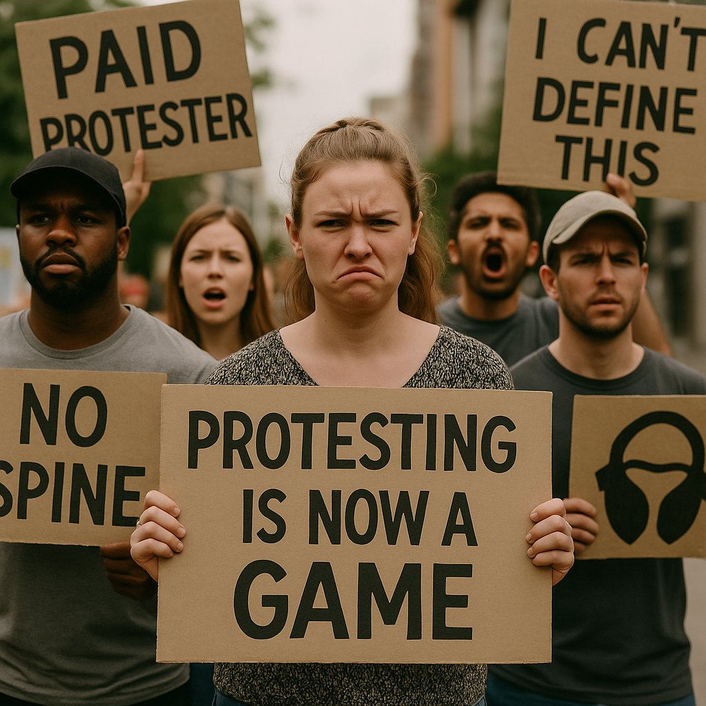CFLSystema's tweet image. Protesting is now a game and this eye opening article reveals why so many paid participants have no conviction, no clarity, and no understanding of the causes they shout about.
davidorman.com/2025/11/17/pro…