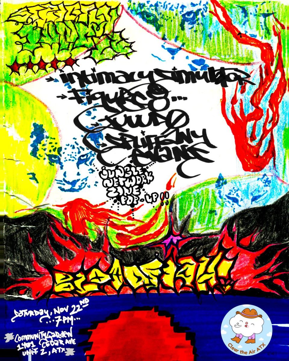 austin, tx: my first offering to the Jungle gods!

BLOODFIAH! comin to community garden 11/22 7pm-12am. 

DJ sets by: Juuudo, FIGURE 8, Intimacy Simulator and our special guest, SPLIFFANY EVANS (CHI)

special jungle network zine pop-up. $250 snack tab will be open for anyone that