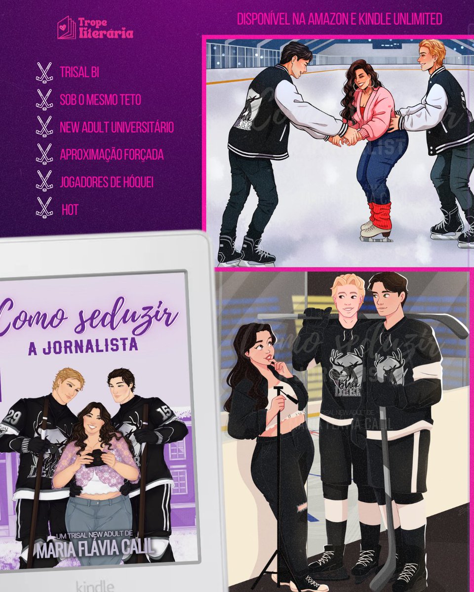 tropeliteraria's tweet image. ✒️Diário de leitura 

📝Como seduzir a jornalista
@mfcalil

🏒Trisal bi
🏒Sob o mesmo teto
🏒Aproximação forçada
🏒Romance universitário
🏒Jogadores de hóquei
🏒Segunda chance

🔗amzn.to/48ibp6H

✨Disponível na Amazon e no Kindle Unlimited!

*Pu bli