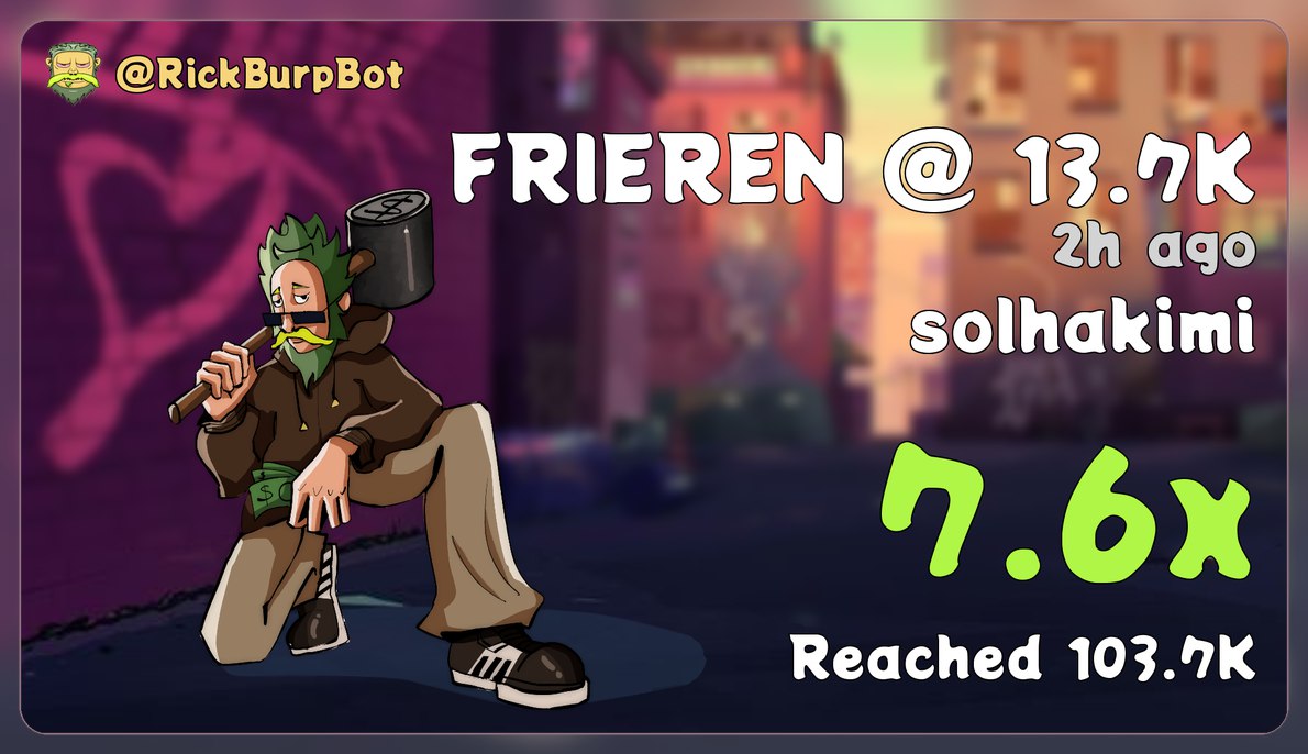 dehunter0's tweet photo. Over 7.14X profit from my call on $FRIEREN
9MLZegMaTpitzP3ps9eGUC4GwMLYv8pxTkMFuKhvpump
#friern #helevier #invest #memecoin #Crypto #DOGE #binance https://t.co/mW7fivZa32