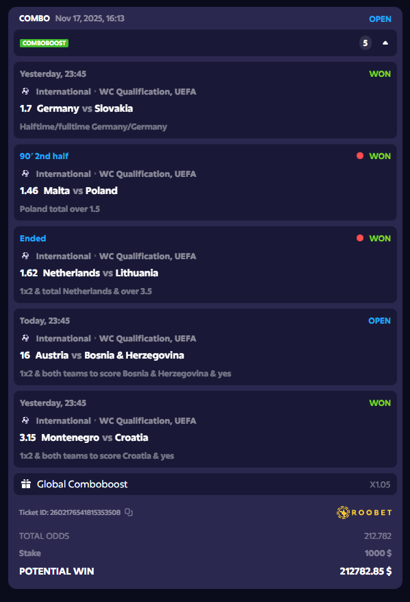 Lepajee's tweet photo. 12,782$ TO ONE RANDOM RETWEET IF WE HIT THIS PARLAY TOMORROW! GO BOSNIA, WE BELIVE IN YOU!

RETWEET AND MAKE SURE YOU HAVE @Roobet ACCOUNT UNDER MY CODE: LEPAJEE TO BE ELIGIBLE.
🔗 https://t.co/7Xyq8oamtQ 🫰💸

LET'S GOOO! https://t.co/Rw2ObLcWZg