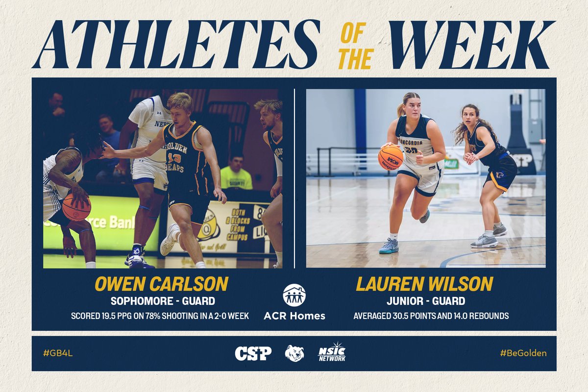 CSPBears's tweet image. Congrats to Owen and Lauren for being our @acrhomes  Athletes of the Week! 

#BeGolden #WeAreCSP #GB4L