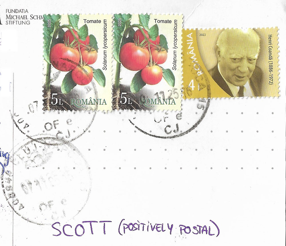 positivelypost's tweet image. #postcard in from a correspondent in Romania #stamp #stamps #stampcollecting #philately #post #mail #letters #correspondence #postcrossing #Romania