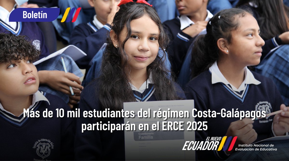 Evaluacion_Ec's tweet photo. 🇪🇨¿Sabías que Ecuador participa por cuarta vez en el ERCE?
Descubre qué evalúa, cómo se desarrolla y por qué es clave para el país.

Léelo aquí 👇
https://t.co/JPJUEZzo9L

#EvaluamosParaMejorar
#EcuadorEnERCE https://t.co/77onFg0h2v