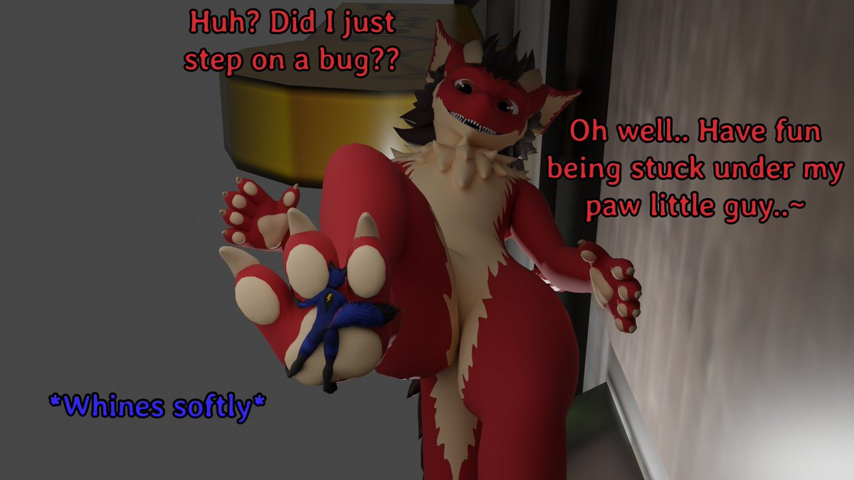 SyndorStylin's tweet image. Happy #MicroMonday! I was out taking a stroll and I must&apos;ve stepped on some sort of bug. Oh well, I&apos;m sure the little one will enjoy the time it spends down there under my paw anyway.

💙: @SombraFox_