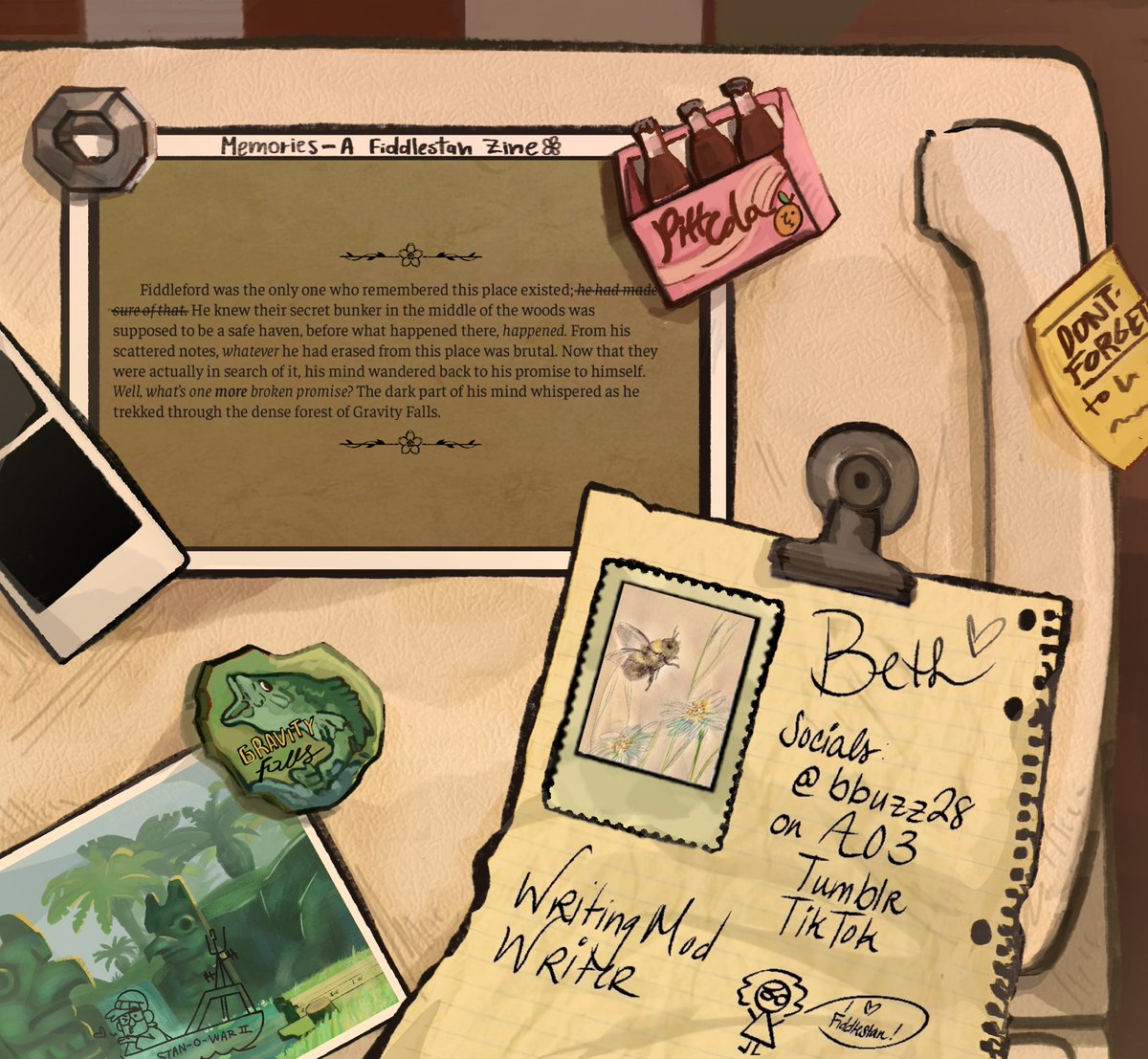 ZineMemories's tweet image. Say hello to Beth✨!

One of the many talented folks bringing this zine to life.
#fiddlestan #fiddlefordmcgucket #stanleypines