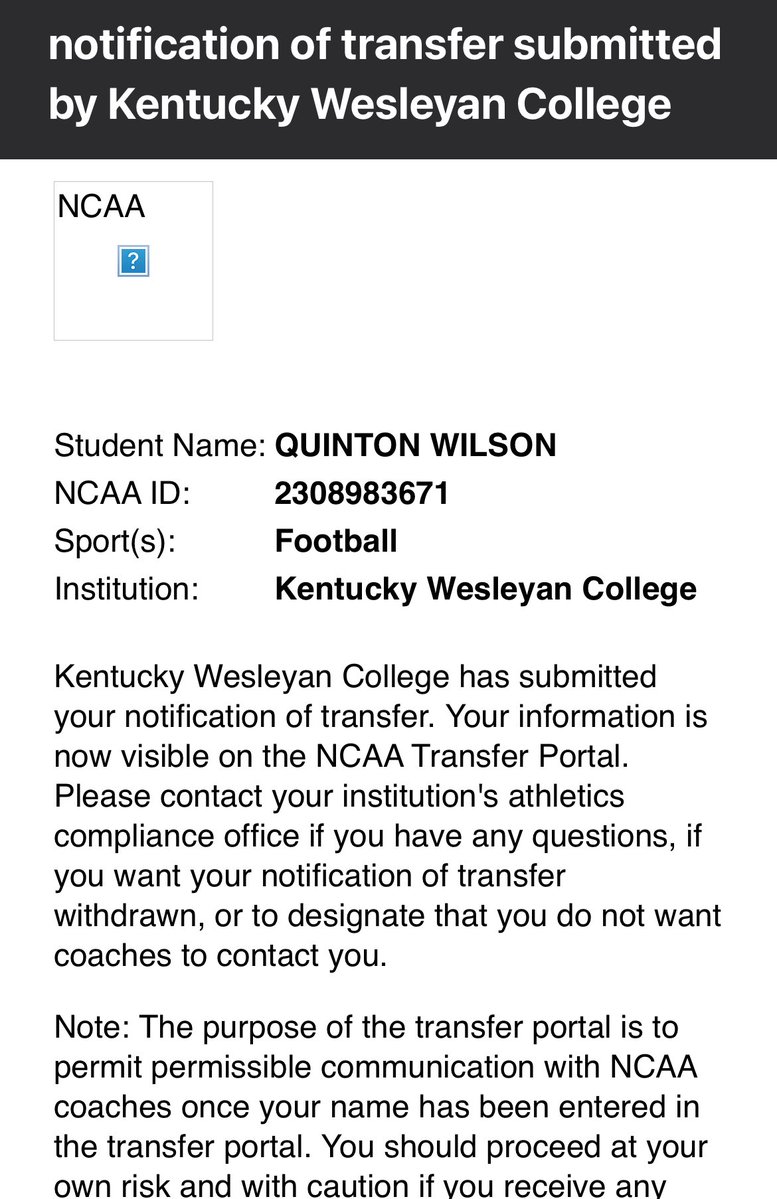 After careful consideration and talks with my coaches and family. I'm entering the transfer portal with 3 years of eligibility remaining! DM’s are open