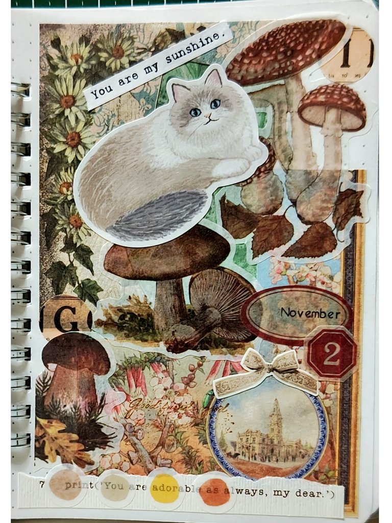 「菌糸と猫」

茶色をメインにコラージュ

このリングノートを今年中に使い切りたい
#コラージュ
#コラージュノート