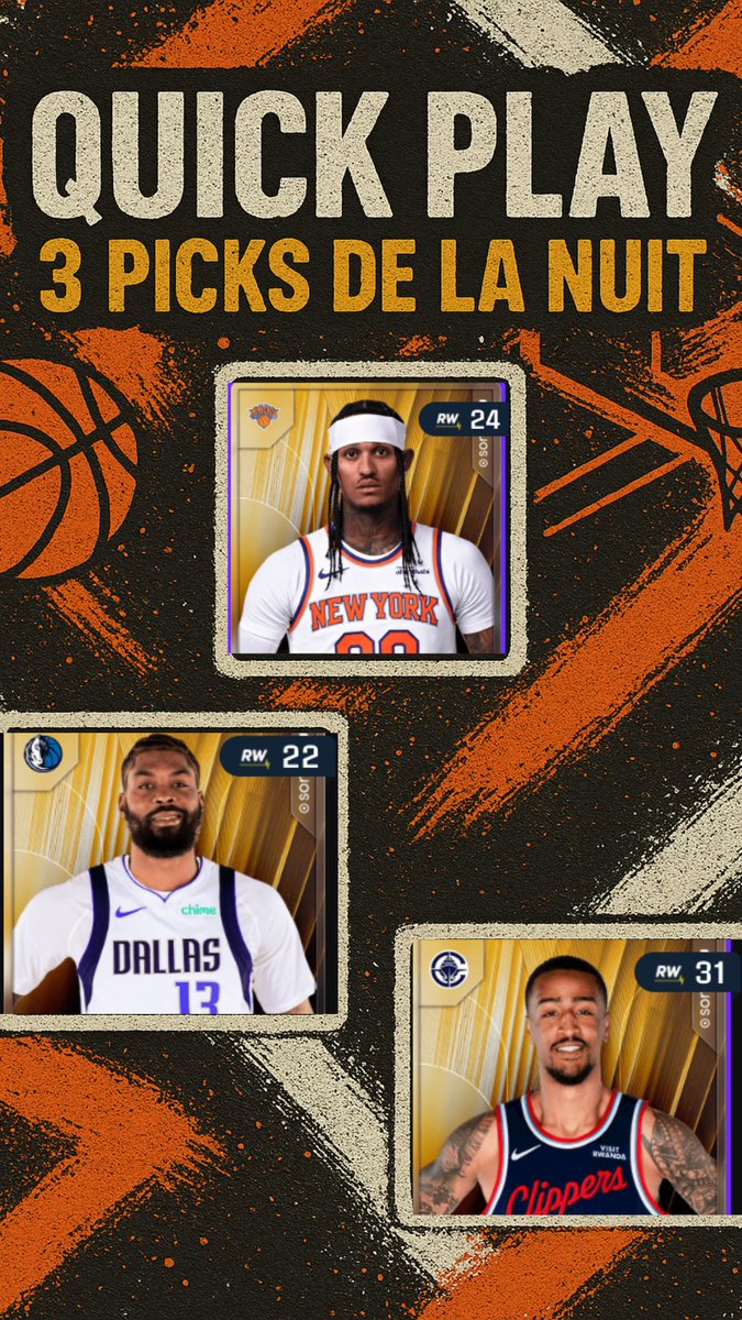 So_Val_'s tweet photo. 🏀 QUICK PLAY – S3 DAY 4

Voici les picks de la nuit :

1️⃣ Jordan Clarkson (L10 → 15)

Brunson OUT, OG Anunoby OUT.
Clarkson sort d’un match à 37 pt Sorare  en 34 min avec 24 pts. 
Toujours face au Heat ce soir pour moi pick ultra safe ! 

2️⃣ John Collins (L10 → 20)

Derrick Jones OUT.
Bogdan a enchaîné 72 minutes en 2 matchs et on est en back-to-back donc fort probable qu’il soit mis au repos.

Collins monte en confiance, ça s’est vu hier.
Si Bogdan est OUT : je prends le risque ! 

3️⃣ Naji Marshall (L10 → 23)

Gafford OUT, Lively OUT.
Naji peut vraiment se régaler 
➡️ plus de minutes
➡️ du spacing pour shooter
➡️ du potentiel aux rebonds

Pick logique et value 🔥