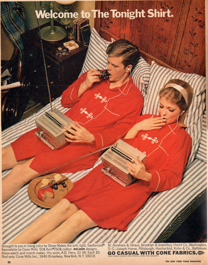 Screentime in bed, 1966.