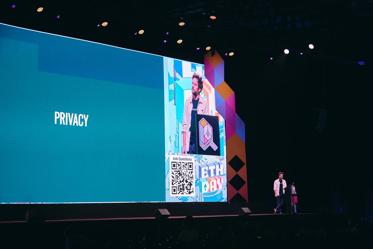 EFDevcon's tweet image. &quot;Nothing transparent remains neutral and nothing that is neutral survives unless it is big enough.&quot;

- @valkenburgh Executive Director at @coincenter tells us why privacy matters now more than ever at Ethereum Day.