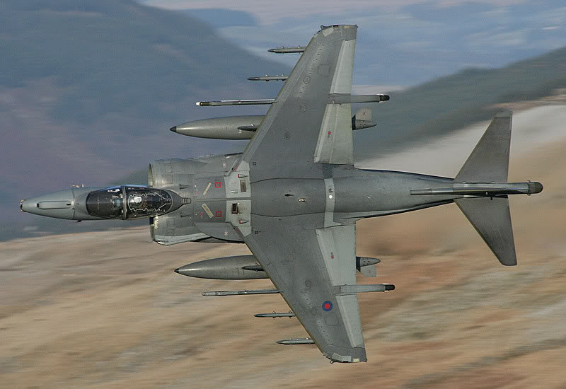 Nearly 20 years ago , a fully committed Harrier through the Bwlch Exit , Mach Loop