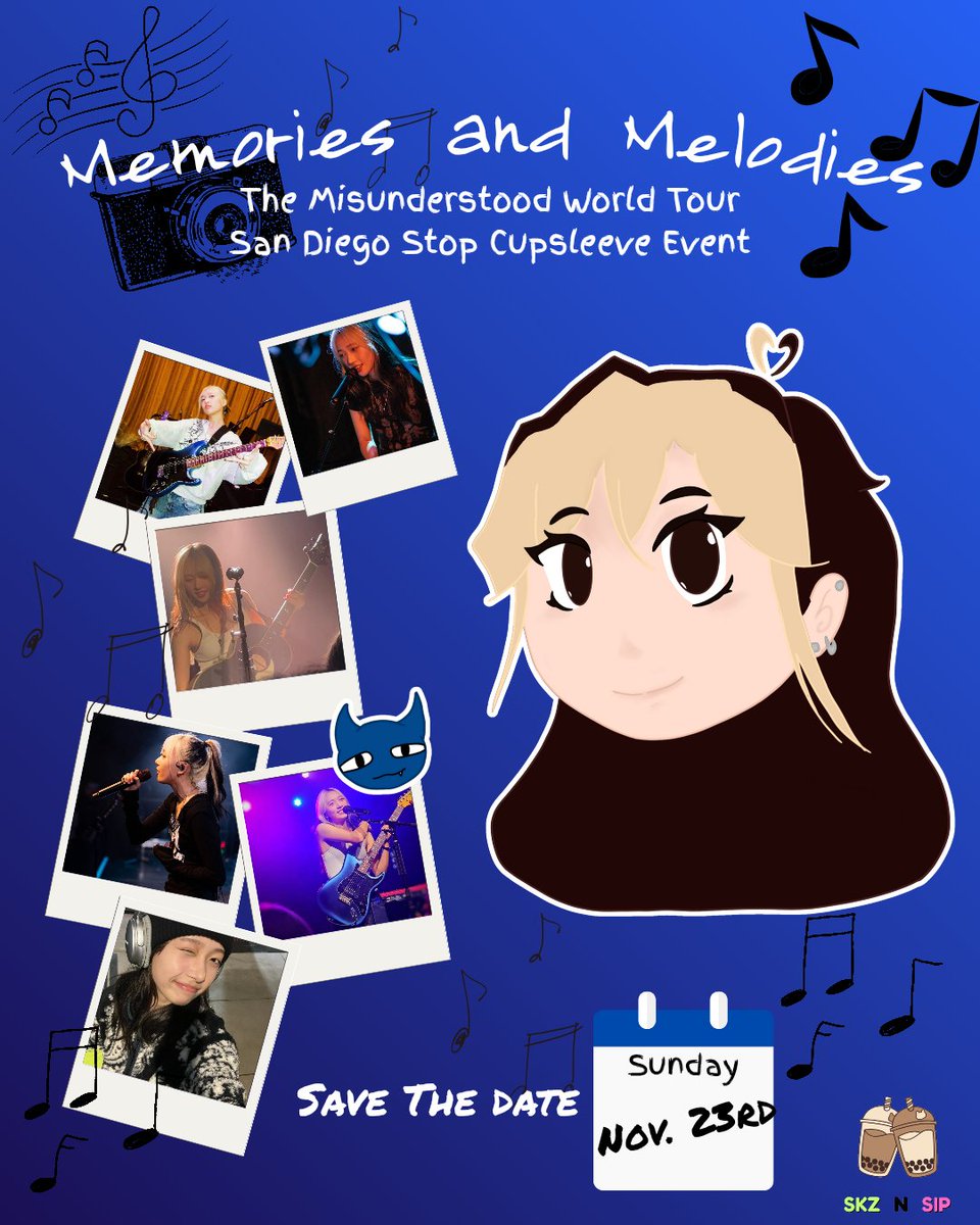 SkzNSip's tweet image. San Diego: we will be hosting the first ever @hannahhbbahng cup sleeve for her #MisunderstoodTour 

Nov 23 1-6pm!

Raffle include OFFICIAL Blues merch
Drinks are song inspired
Some activities and fan project for Hannah 🤫 
And ofc a PHOTO AREA 📸 

More info on our IG 💙