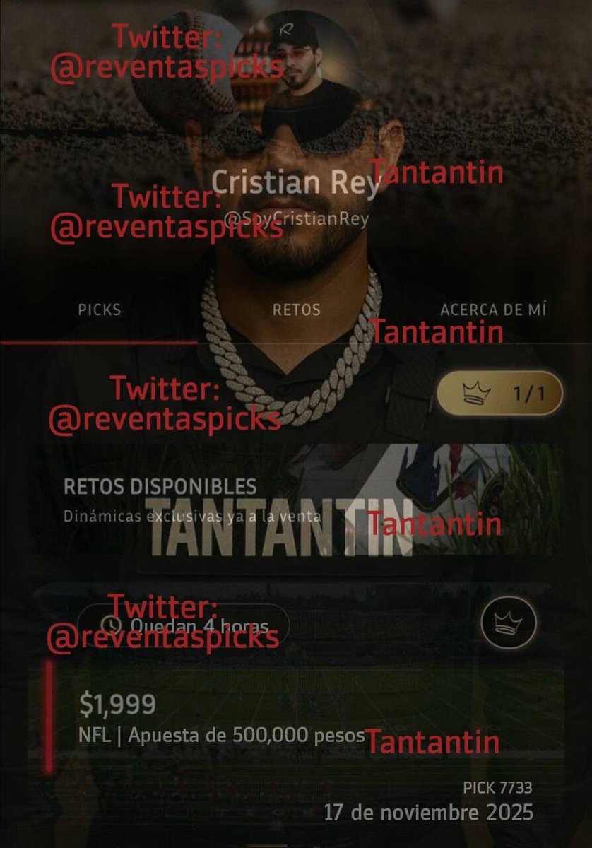 reventaspicks's tweet image. Venta especial jugada de $500,000 mxn 🤯🤯🤯

Vamos fuertes con Cristian Rey 🤴 🏈

No pagues $2,000 en la app 😡❌
Aca te sale MUCHO más barata 🫡✅

Info aquí: wa.me/message/ND4I6G…

Se va GRATIS a 2 de ustedes entre los ❤️ y 🔄