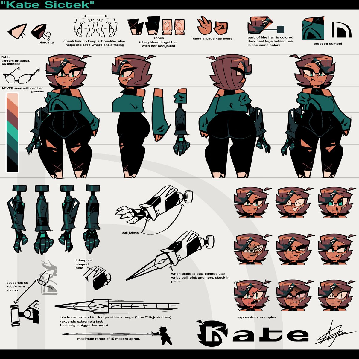 ANDREARTWORK_'s tweet image. Kate&apos;s Ref Sheet (1/2)