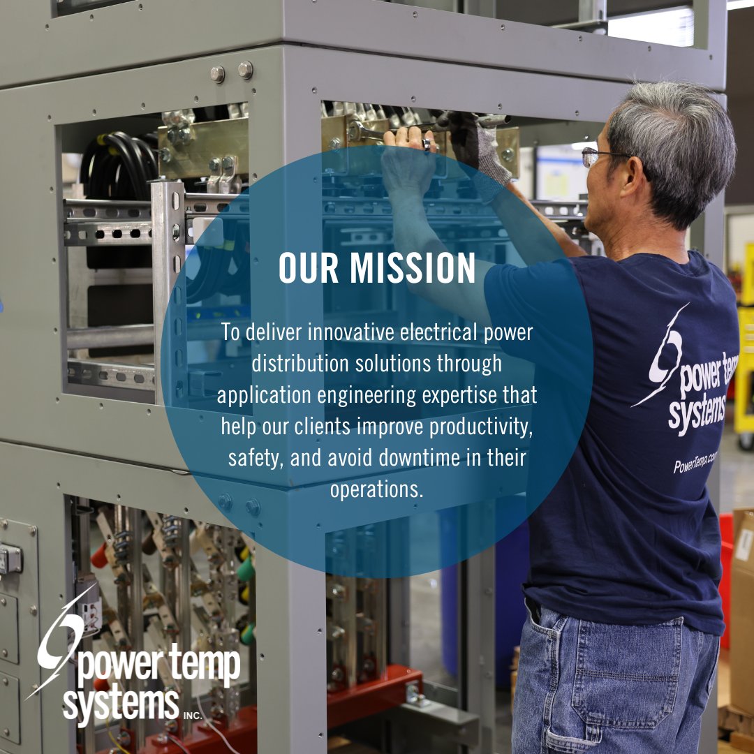 PowerTempSys's tweet image. At Power Temp Systems, our mission is to deliver innovative electrical power solutions that improve productivity, safety, and prevent downtime. Our people bring the expertise, creativity, and teamwork that make it possible every day. #EngineeringExcellence #SafetyFirst