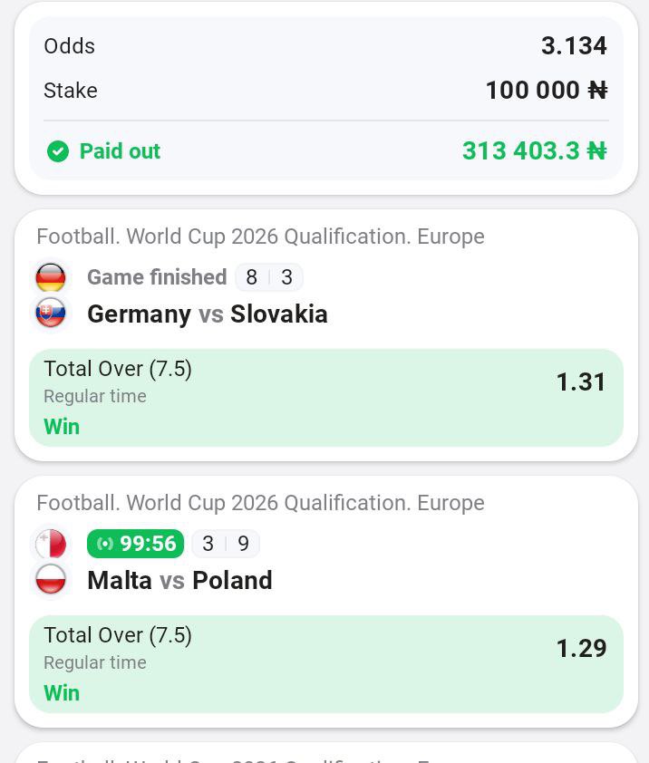 Triple Up BOOM on Afropari✅✅✅

Back to Back wins 🔥🔥🔥

Congratulations to those who played 🎉🎉🎉

Get up to 300% sports betting bonus when you sign up with the link below
Register here 👉 bit.ly/413KcSh
Use Promo code 👉 ADT