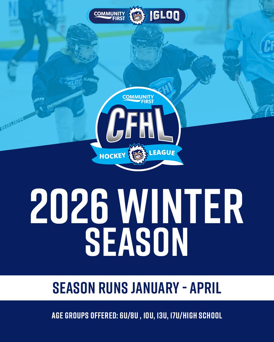Your next season starts here🏒

The CFHL Winter 2026 season is open to all Learn to Play graduates. Register by December 15 to secure your spot and save $50!

🔗 bit.ly/3CwKLb9