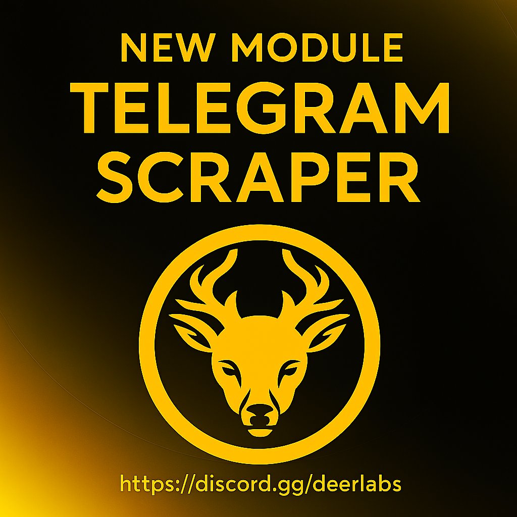 DeerLabz's tweet photo. 🚀 New module released! The Telegram Scraper Module is now live on DeerLabs. Monitor Telegram channels/chats in real time, detect token addresses instantly, and execute trades automatically. https://t.co/kJEY7gJUv1