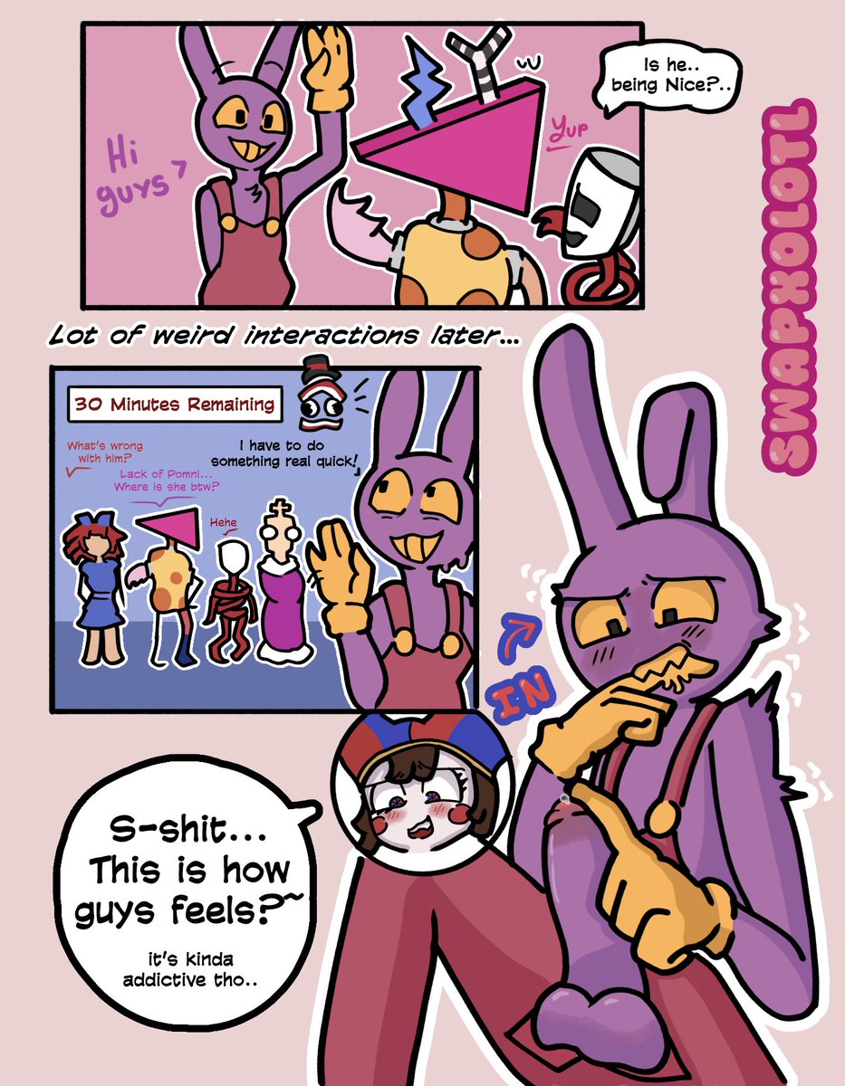 Pomni wearing Jax Part 2! ✨
Pomni beat up his reputation as a tough guy a little, and beat up other things too... 😋

====TAGS====
#skinsuit #TSF #tftg #Possession