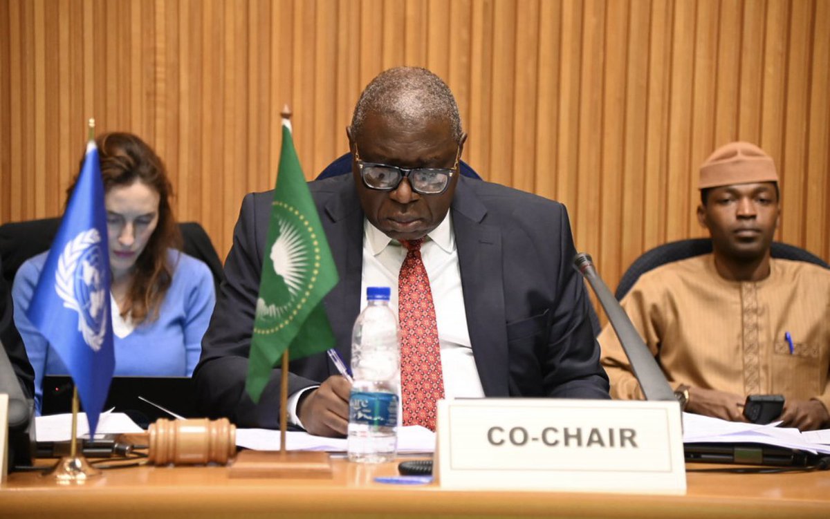 AUC_PAPS's tweet photo. In his welcoming remarks, Amb. Churchill Ewumbue-Monono 🇨🇲, Chairperson of the #PSC for Nov 2025, highlighted key contextual points framing the meeting. These include alignment with the 5th #PCRD Awareness Week and the broader #AU–#UN cooperation framework on peace & security, sustainable development, and human rights, among other priorities. 2/3