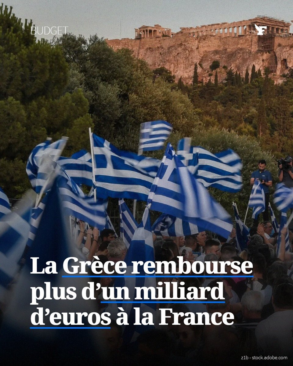 La Grèce, autrefois symbole de la dérive des dettes publiques en Europe, a remboursé par anticipation 1,1 milliard d’euros à Paris. →l.lefigaro.fr/N2Ad
