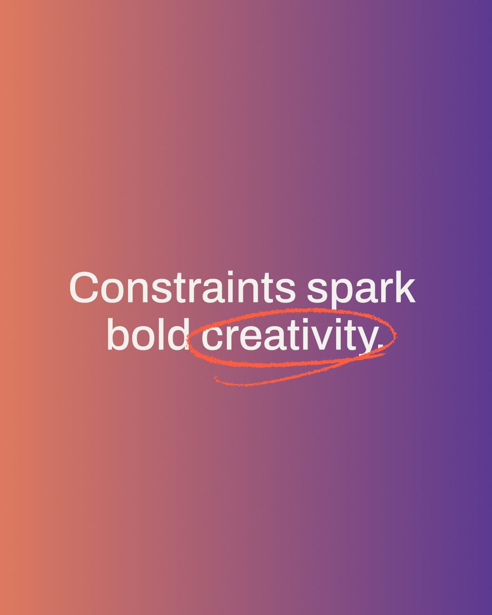 Less room. More imagination. 

The best ideas are born when the rules get tight and the minds stay open.

That’s where performance meets possibility.