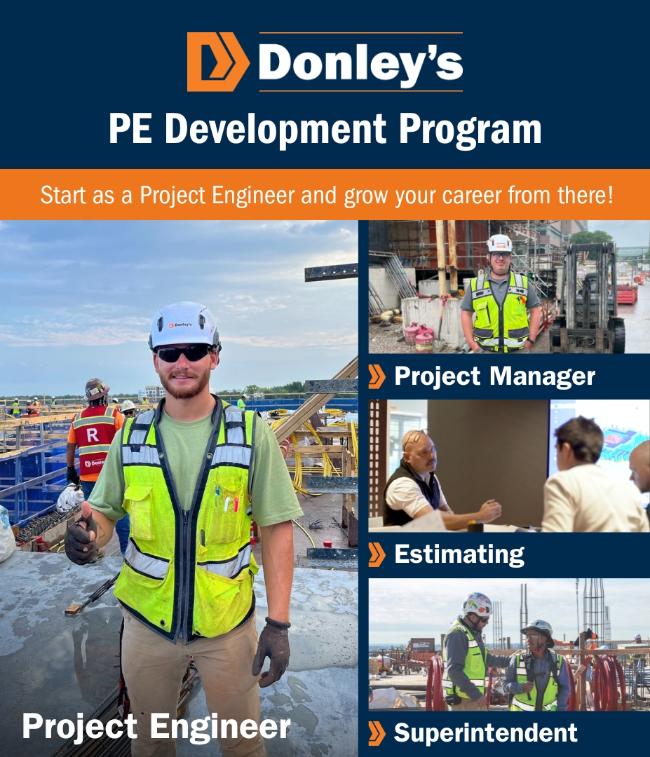 DonleysInc's tweet image. Starting your career in construction? Our Project Engineer Development Program offers an entry-level opportunity to explore every aspect of project delivery.

See where your career can grow at Donley’s: ow.ly/JkbE50Xt8K2

#Donleys #ConcreteContractor #ConstructionCareers