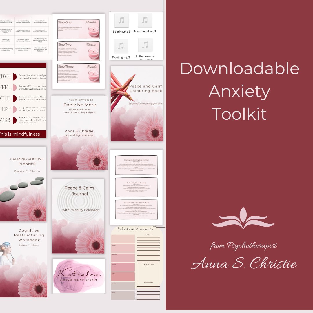 EmetHelp's tweet image. Discover the art of calm. Licensed therapist and anxiety specialist, Anna Christie, has put together a downloadable toolkit just for #anxiety, #panic_attacks, and #stress. link.content360.io/katralex