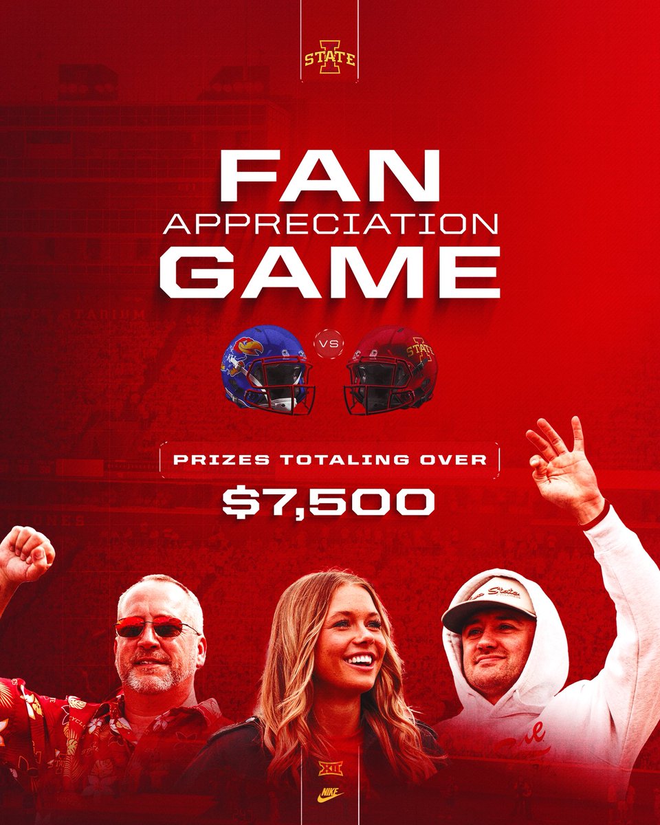 Because we have the best fans…

We’re bringing over $7,500 in prizes to giveaway at Saturday’s Fan Appreciation Game!

Enter below to win⤵️*must be in attendance to win*
🔗| cycloneath.wufoo.com/forms/m10ezubf…