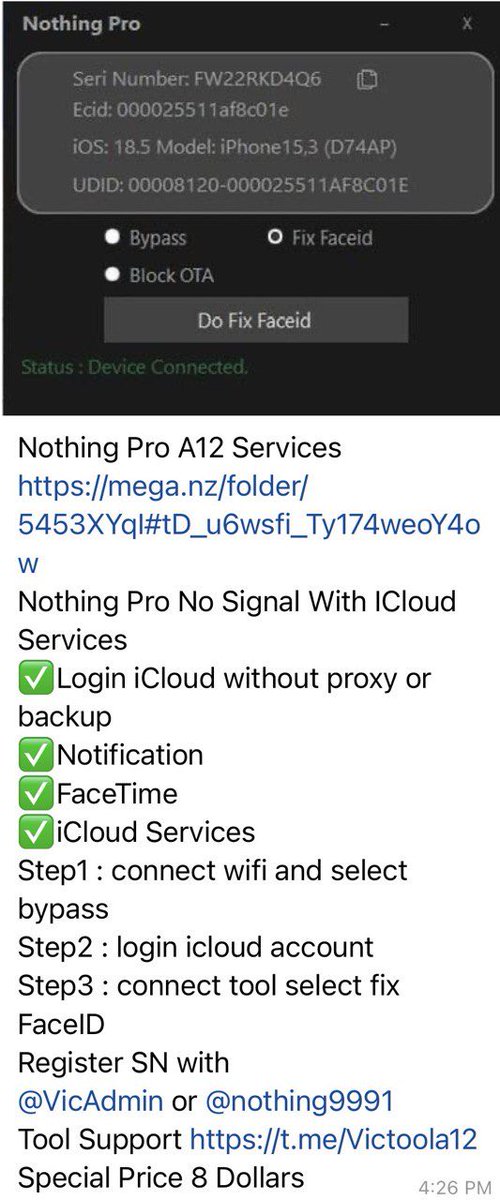 iGh0sT_iOS's tweet image. Nothing Pro A12+ Services