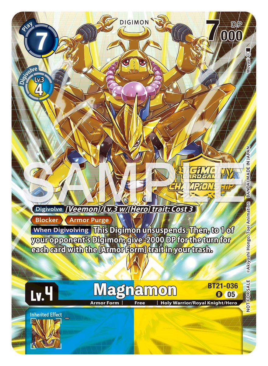 digimon_tcg_EN's tweet image. [Card Reveals]

Hello Digimon Tamers!
Today’s alt-art card is [BT21-036 Magnamon]!

Championship 25-26 Finals Season 2 Tamers Pack
world.digimoncard.com/event/2025/cha…

#DigimonCardGame
#DigimonTCG
#Digimon