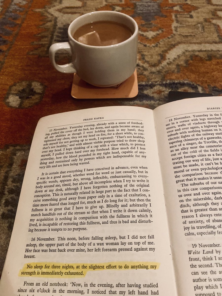 “No sleep for three nights…”

~ Franz Kafka, Diaries