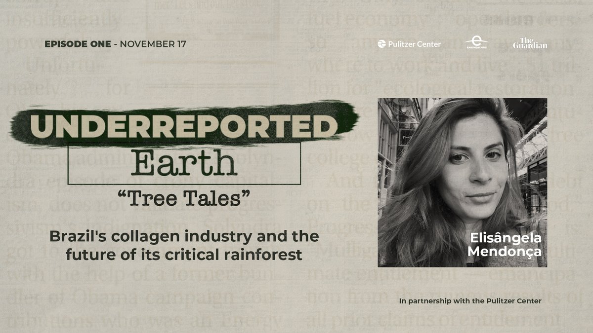 Underreported Earth: "Tree Tales" Episode 1 is live!

This series, in partnership with <a href="/EarthDay/">EARTHDAY.ORG</a>, focuses on journalism from the world’s most threatened forests.

Hear from <a href="/lilimendonca/">Elisângela Mendonça (Lili)</a> about how Brazil's rainforest is threatened by the collagen industry. bit.ly/4o5HgNI