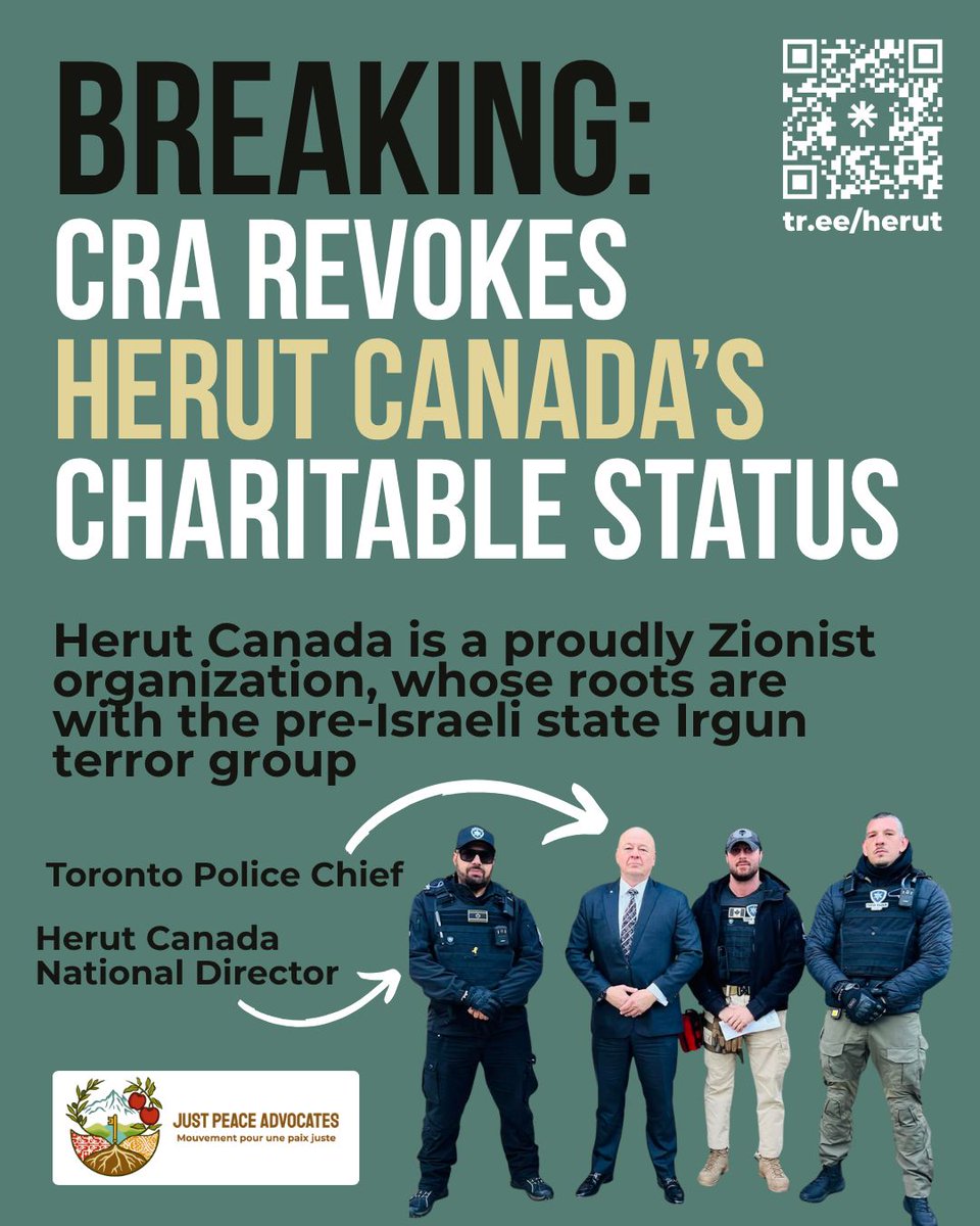 AdvocatesJust's tweet image. Herut Canada was initially registered as a charity in January 2021, its roots with the pre-Israeli state Irgun terror group. They market themselves as a proud Zionist organization. Their long list of activities includes support for the IOF and &quot;practical Zionism&quot; (aka settlement)