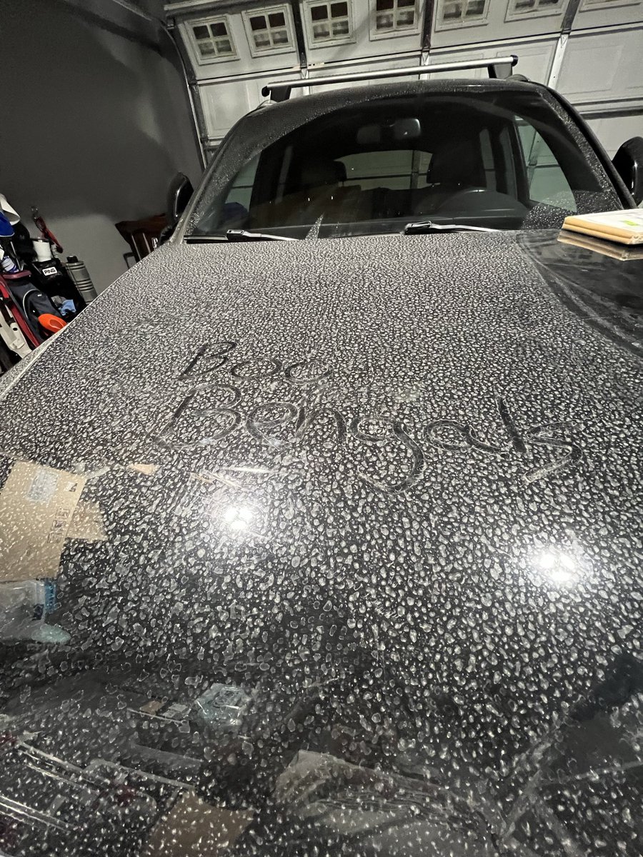 husband won’t openly talk about his sadness re. #WhoDey nation…but there will be signs. let’s finish strong <a href="/Bengals/">Cincinnati Bengals</a> + make some meaningful adjustments 🤞🏽 i believe in you, front office! 

(i know it’s dirty, UT has some crazy muddy rain)