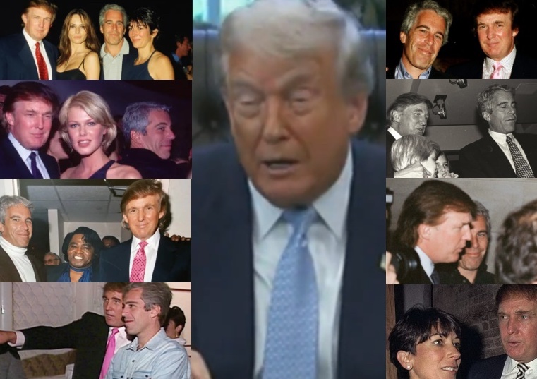 OccupyDemocrats's tweet image. BREAKING: Donald Trump stuns the Oval Office by claiming that Democrats were with Jeffrey Epstein "all the time" but "I wasn't. I wasn't at all" despite the endless photographs of the two together.

There's brazen lying and then there's whatever the hell this is...

"Here's what…