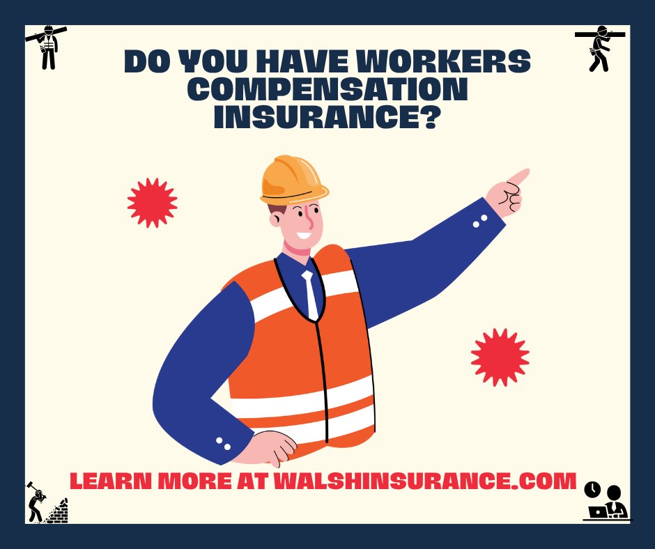 WalshInsurance1's tweet image. Learn more about our Workers' Compensation Insurance on our website today: walshinsurance.com/workers-compen…