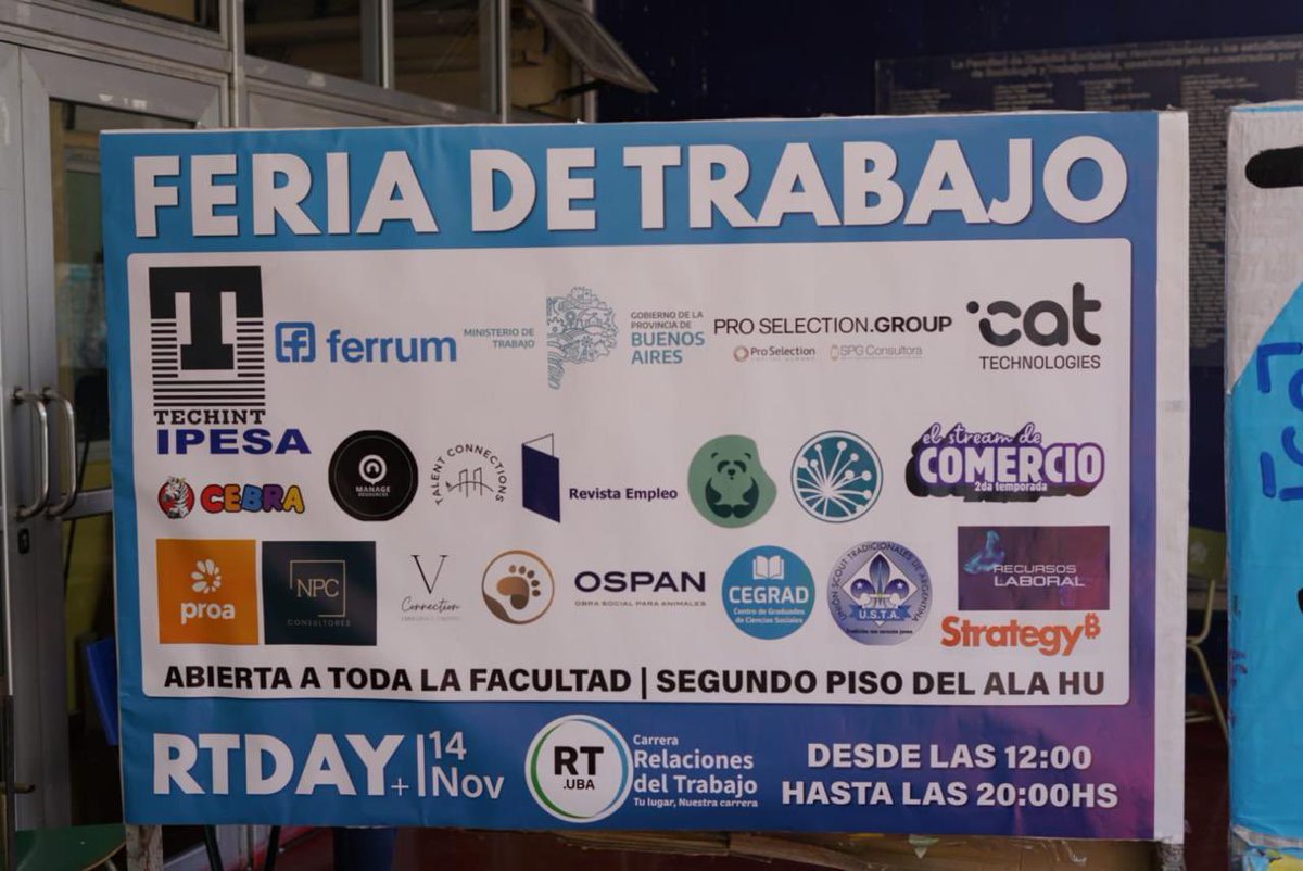 #Seclas El Ministerio asistió a la jornada propuesta por @socialesuba, donde la directora <a href="/sabriparedessec/">Sabrina Paredes</a> acompañó un espacio articulado por la carrera de Relaciones del Trabajo junto a empresas, sindicatos y organismos concientizar y difundir las acciones del Registro