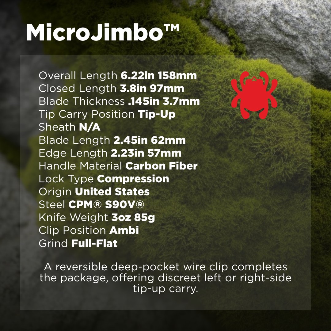 SportsandGadget's tweet image. 🐍 Spyderco MicroJimbo Sprint Run — compact power inspired by Michael Janich!

🗡️ 2.45&quot; CPM S90V blade
🖤 Carbon fiber handle
🔐 Compression Lock
🪶 3oz &amp;amp; deep-pocket clip

Limited edition — grab yours!

🛒 sports-and-gadgets.com/collections/ne…

#Spyderco #SprintRun #EDC #KnifeCommunity