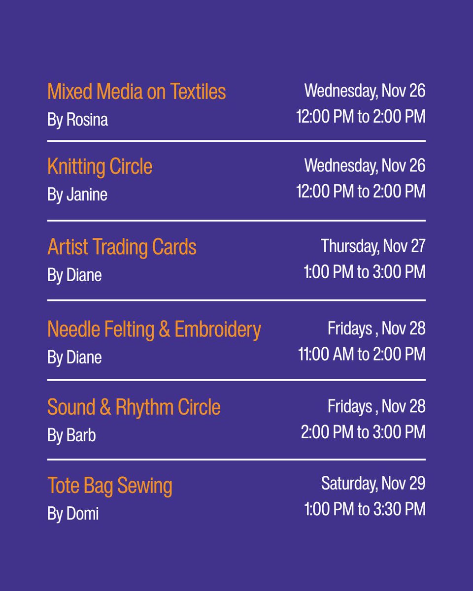 After a 2-week break, we're back with FREE workshops at EWMA! 🎨✨ These are safe, welcoming spaces for women &amp; femme-identifying individuals to connect &amp; create. No experience needed! 

Support us: 🔗 atira.bc.ca/ways-to-help/d… 

#EWMAWorkshops #CreativeSpaces