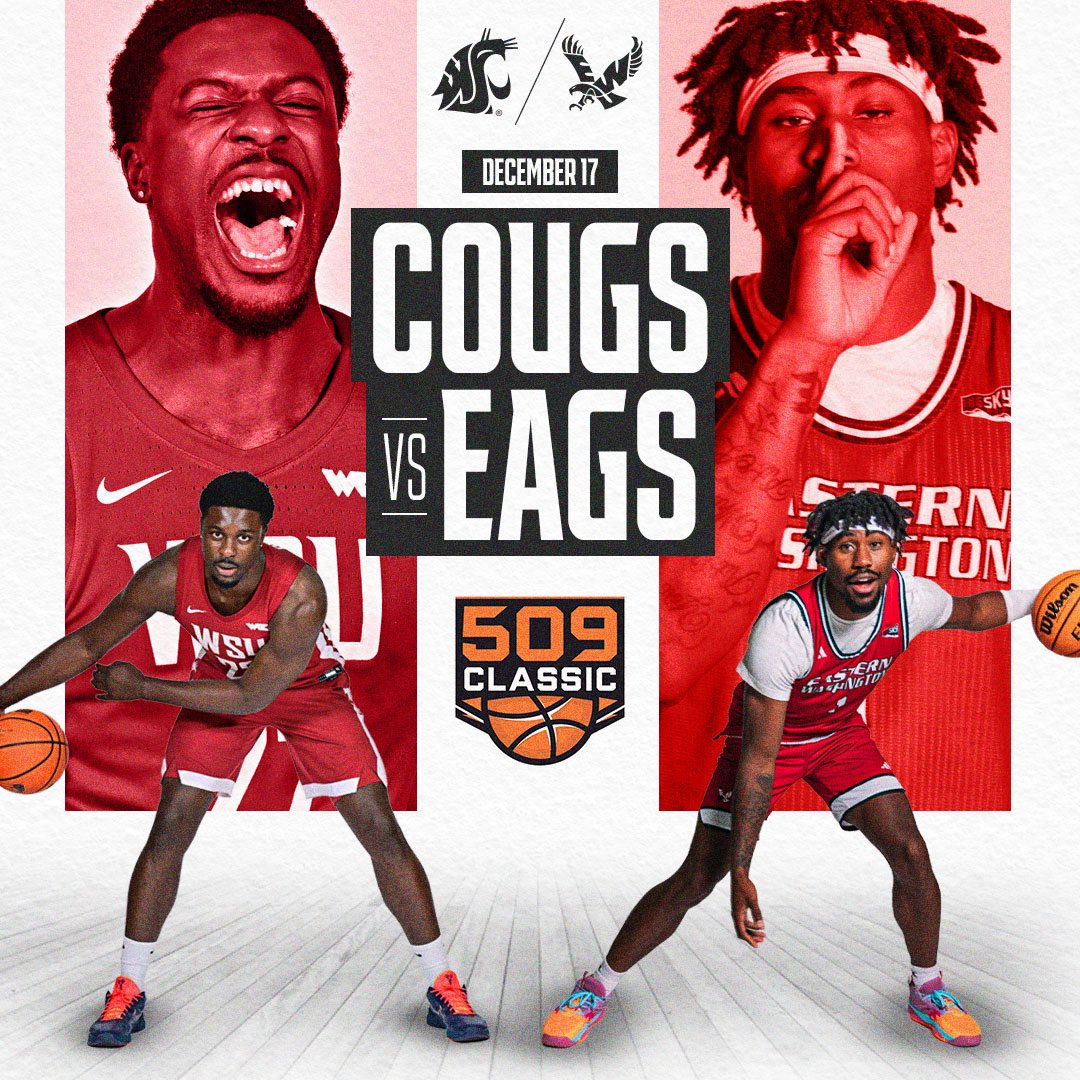 30 DAYS OUT
The Cougs and Eags are taking over Numerica Veterans Arena for the 509 Classic!

EWU vs. WSU  Wednesday, December 17
🎟 Grab your seats now → 509Classic.com/tickets

#509Classic #EagsVsCougs #GoEags #GoCougs #BattleOfThe509 #SpokaneArena