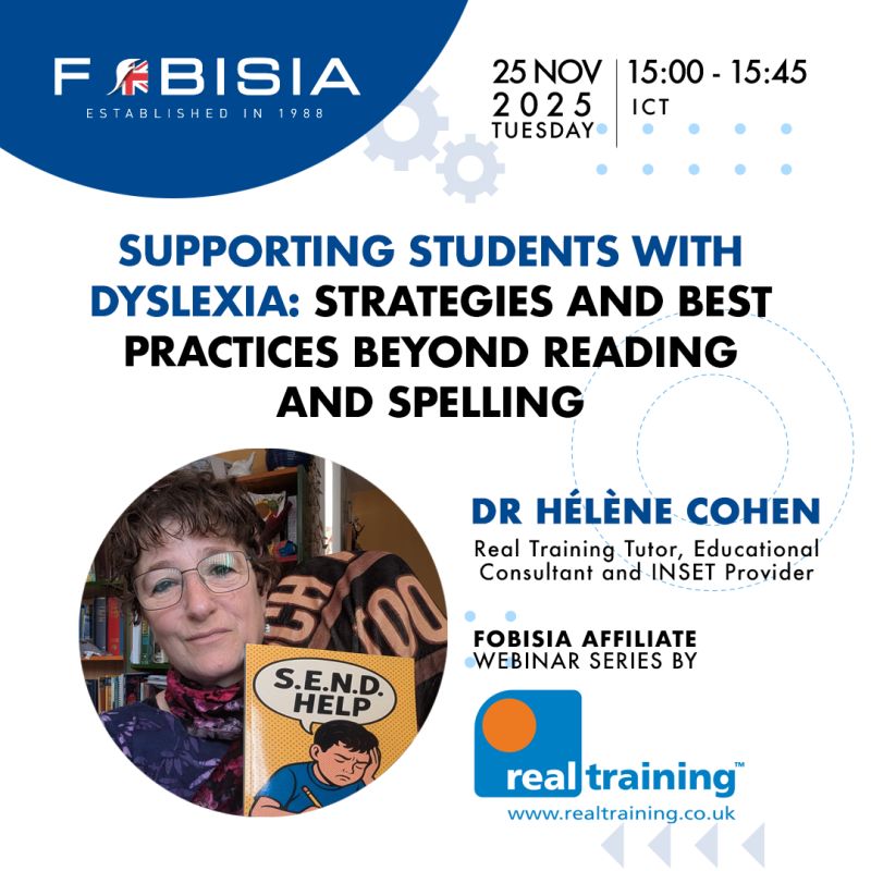 Practical tips for helping dyslexic learners in your international classroom💡

SEND expert, Real Training tutor and educational consultant, Dr Hélène Cohen, talks us through how to break down tasks, manage energy levels and help learners re-focus, build self-esteem, present
