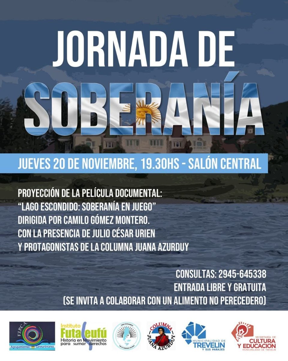 PatagonicoForo's tweet photo. Jornada de Soberanía

Este jueves, a las 19:30 horas, en el Salón Central. https://t.co/s1T8vsTYCb