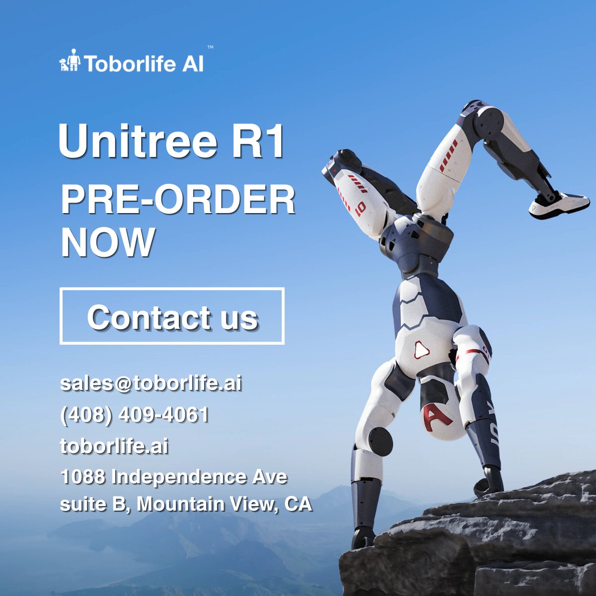 ToborlifeAI's tweet image. The #Unitree R1 is now available for pre-order at Toborlife! 🤖
• R1 Basic deposit: $699
• R1 Edu Series deposit: $999

Ultra-lightweight, customizable, and built for research, innovation &amp;amp; education.
📦 Expected delivery: Jan 2026.

#Robot #Robots #Robotics #Humanoidrobot