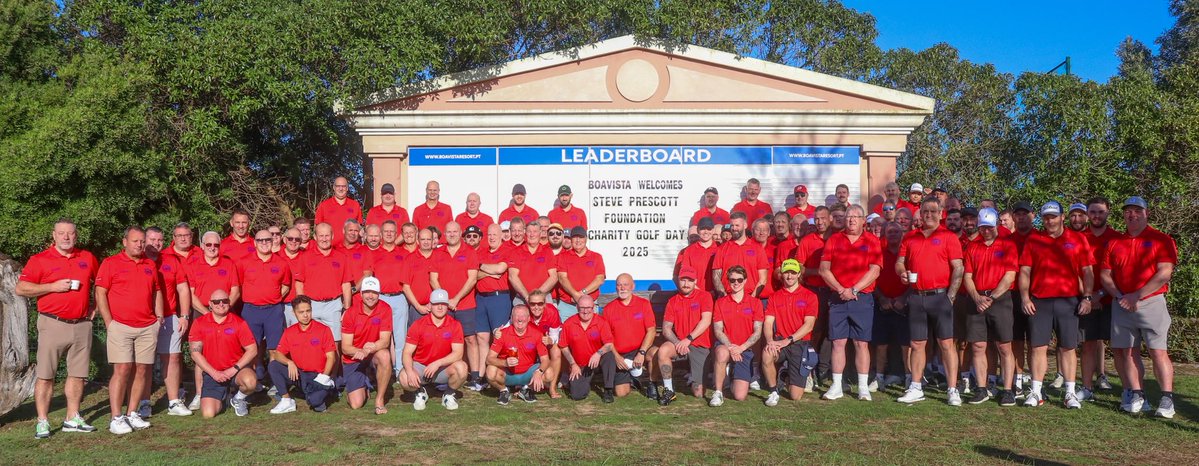 PScully13's tweet image. Home now after a fab 4 days in Portugal for the @StevePrescott1 2025 golf event ⛳️ 🇵🇹 

100+ golfers continuing the great man’s legacy ❤️

Big thanks to MJB &amp;amp; all the team for a fantastic event

#SPF #Lagos2025 #1Precky #FUNdraising
