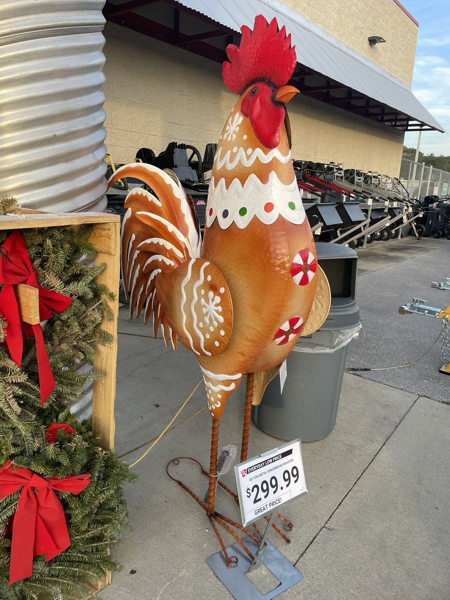 1800factsmatter's tweet image. Who needs a 4 foot tall festive rooster? Tractor supply got you covered