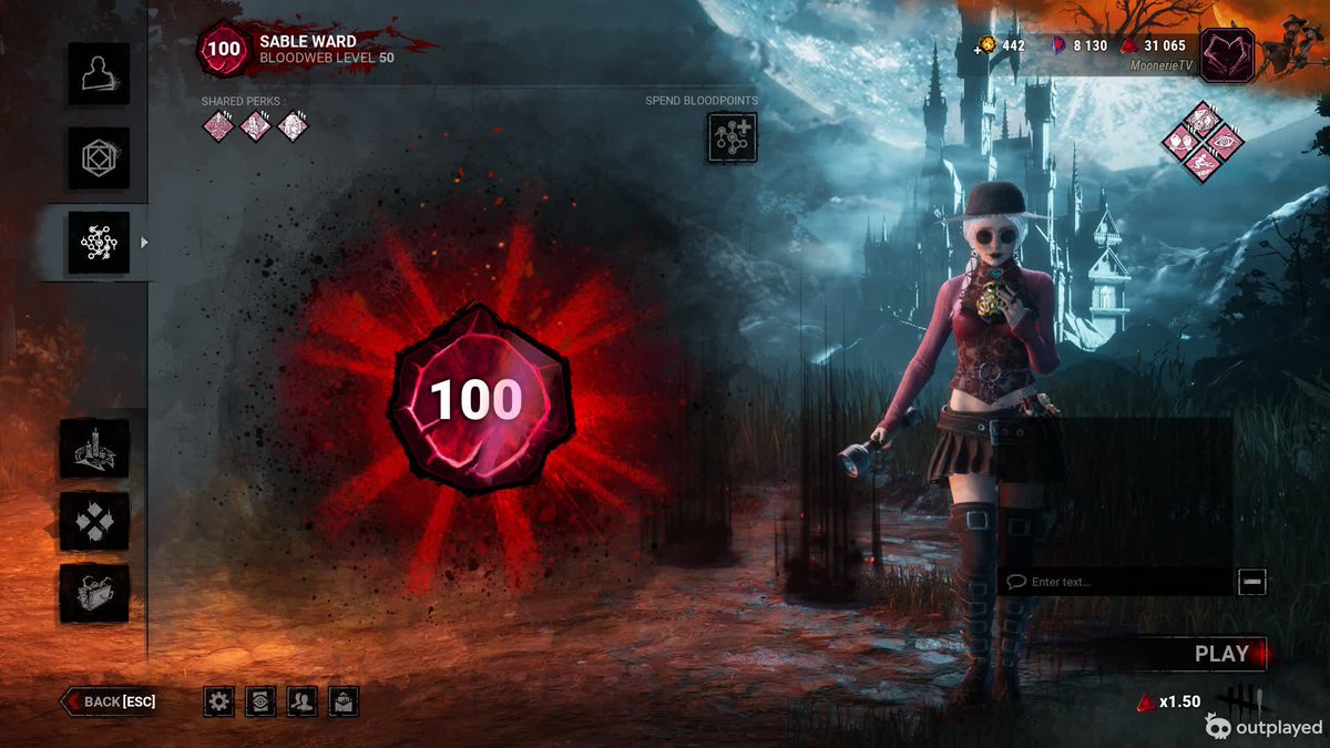 mooneriexo's tweet image. It’s about damn time ♥️💋 My first P100 #DeadByDaylight #P100 
twitch.tv/moonerie/clip/…
